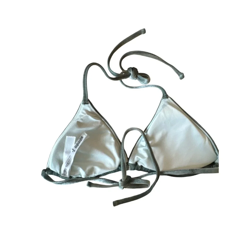 Victoria's Secret & PINK Triangle‎ Bikini Tops Lot 2 Medium Ribbed Sage Velvet